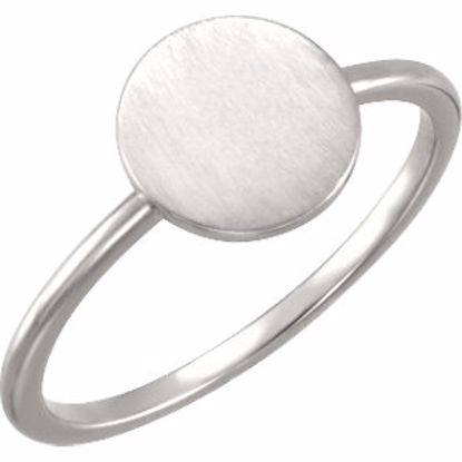 51399:102:P 14kt White Round Engravable Ring 