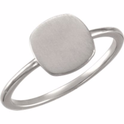 51405:1001:P 14kt Yellow Cushion Engravable Ring 