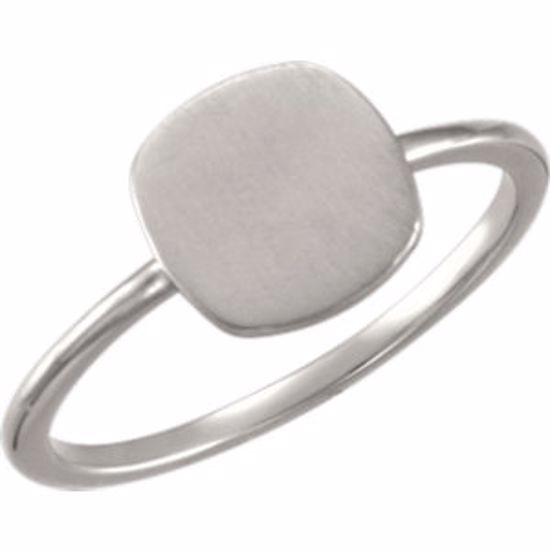 51405:1001:P 14kt Yellow Cushion Engravable Ring 