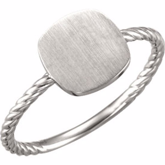 51407:1001:P 14kt Yellow Antique Engravable Rope Ring 