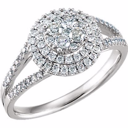 651672:100:P 14kt White 5/8 CTW Diamond Engagement Ring 