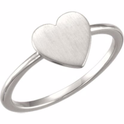 51408:1002:P 14kt White Heart Engravable Ring 