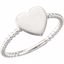 51409:1001:P 14kt Yellow Heart Engravable Beaded Ring 