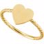 51410:1001:P 14kt Yellow Heart Engravable Rope Ring 