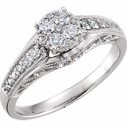 651676:100:P 14kt White 1/2 CTW Diamond Engagement Ring