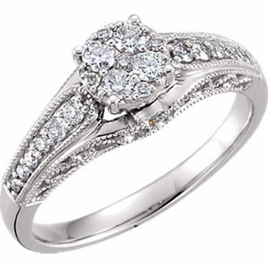 651676:100:P 14kt White 1/2 CTW Diamond Engagement Ring