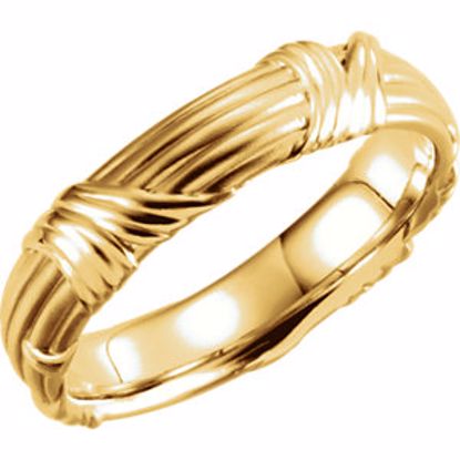 51362:115:P 18kt Yellow 6mm Sculptural Design Band Size 5.5