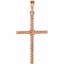 R42327:1011:P 14kt Rose 31.95x16.25mm Rope Design Cross Pendant