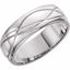 51338:127:P Platinum 8mm Grooved Design Band Size 9