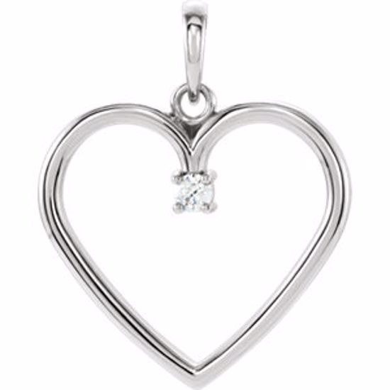 85895:104:P 14kt White .04 CTW Diamond Heart Pendant