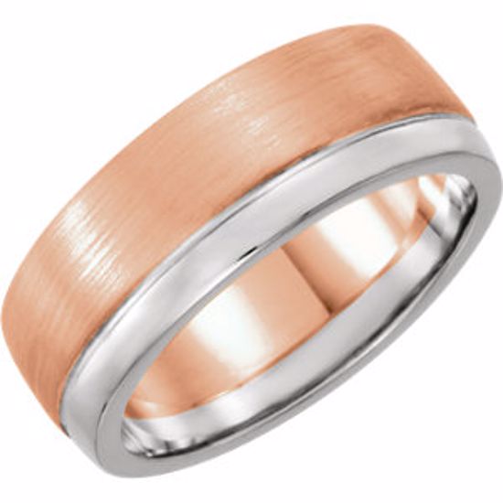 51337:118:P 14kt Rose & White 6.75mm Band Size 6.5