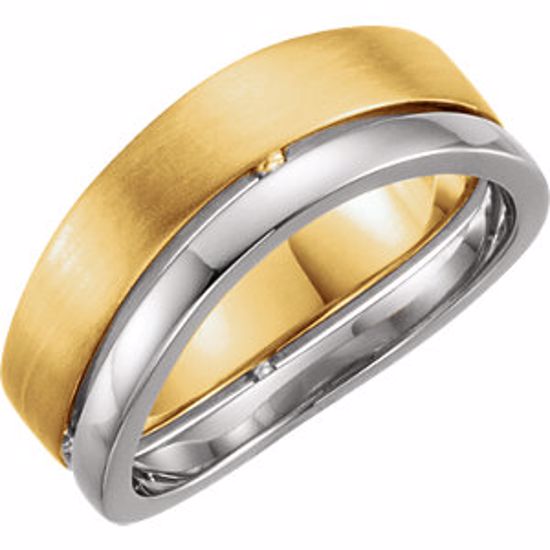 51335:118:P 14kt White & Yellow 6.4mm Band Size 8