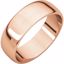 HRL8:124994:P 14kt Rose 6mm Half Round Light Band