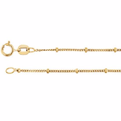 CH228:1000:P 14kt Yellow 1mm Solid Beaded Curb 16" Chain
