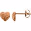 86115:1000:P 14kt White Hammered Heart Earrings