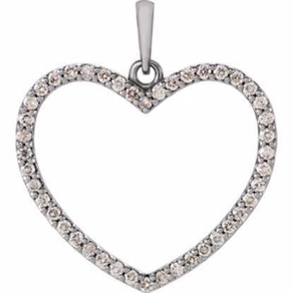 86120:6001:P 14kt White 1/3 CTW Diamond Heart Pendant