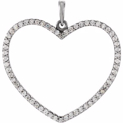 86120:6005:P 14kt White 1/2 CTW Diamond Heart Pendant