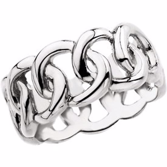 5217:6442:P 10kt White 9.5mm Link Design Band