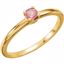 19399:143:P 14kt Yellow Imitation Pink Tourmaline "October" Youth Birthstone Ring