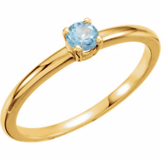19399:147:P 14kt Yellow Imitation Blue Zircon "December" Youth Birthstone Ring