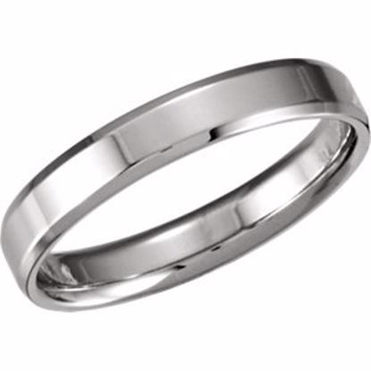 50672:105:P Sterling Silver 4mm Beveled Edge Comfort-Fit Band Size  7