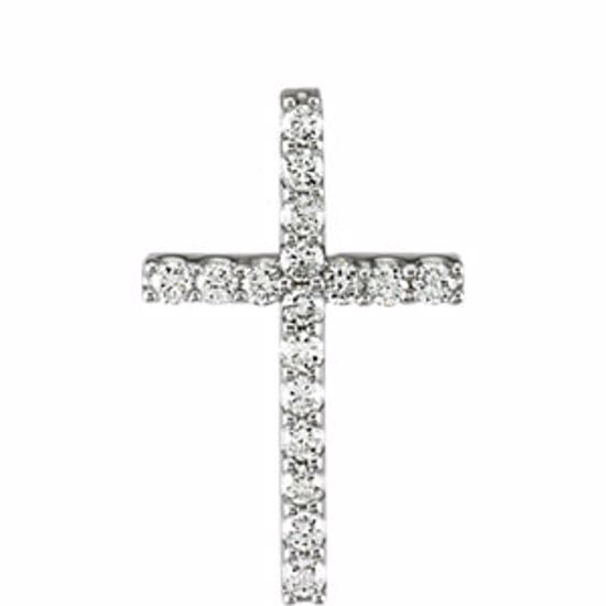 R42157:6011:P Platinum 3/4 CTW Diamond Cross Pendant