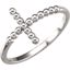 51417:1003:P 14kt Rose Beaded Sideways Cross Ring