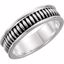 51334:157:P 14kt White 7mm Design Band with Epoxy Size 10.5