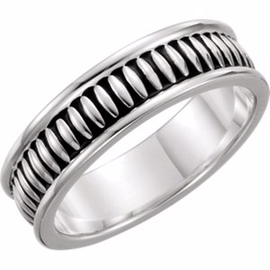 51334:167:P Continuum Sterling Silver 7mm Design Band with Epoxy Size 9.5
