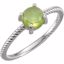 71695:629:P 14kt White Peridot Cabochon Ring