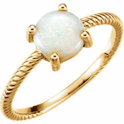 71695:632:P 14kt Yellow Opal Cabochon Ring