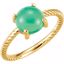 71695:636:P 14kt Yellow Chrysophrase Cabochon Ring