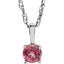 28393:70052:P 14kt White Imitation Pink Tourmaline "October" Birthstone 14" Necklace  
