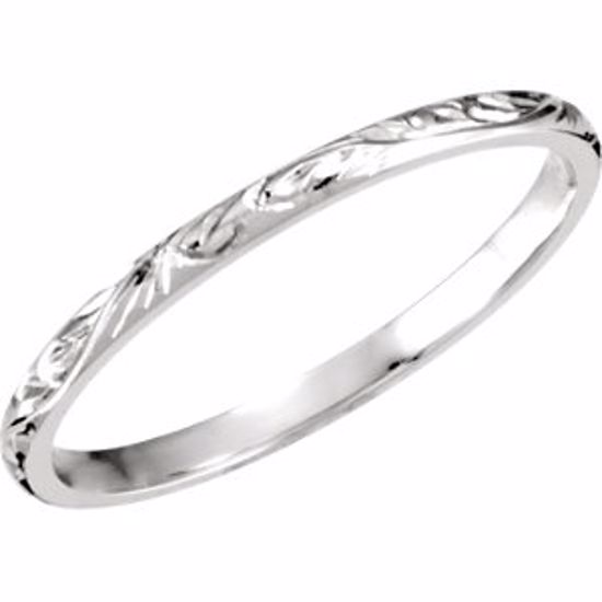51104:119:P Platinum 2mm Hand Engraved Band Size 6