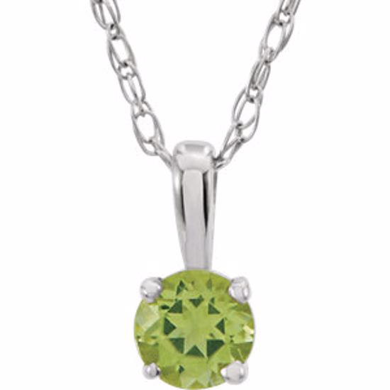 28393:70048:P Sterling Silver Imitation Peridot "August" Birthstone 14" Necklace  