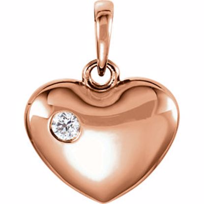 85894:6012:P 14kt Rose .05 CTW Diamond Heart Pendant