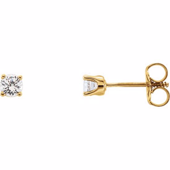 651643:70034:P 14kt Yellow Imitation Diamond Youth Earrings