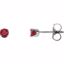 651643:70042:P 14kt White Imitation Ruby Youth Earrings