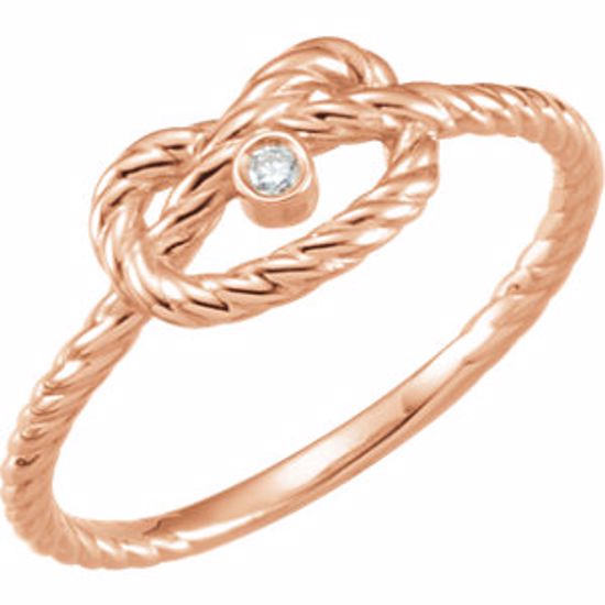 122391:6002:P 14kt Rose .025 CTW Diamond Rope Knot Ring Size 7