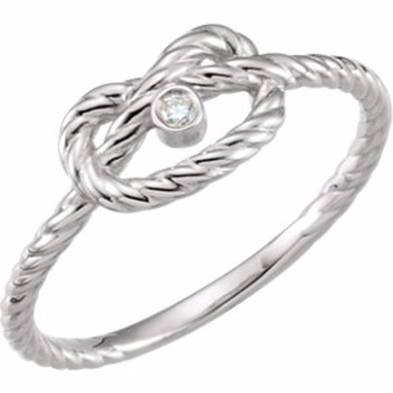 122391:6003:P Platinum .025 CTW Diamond Rope Knot Ring Size 7