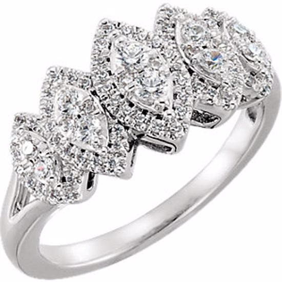 651702:100:P 14kt White 1/2 CTW Diamond Accented Engagement Ring