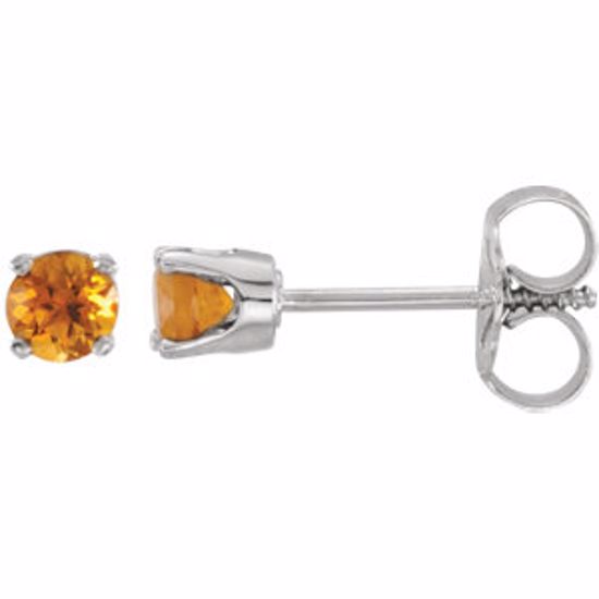 651643:70054:P 14kt White Imitation Citrine Youth Earrings