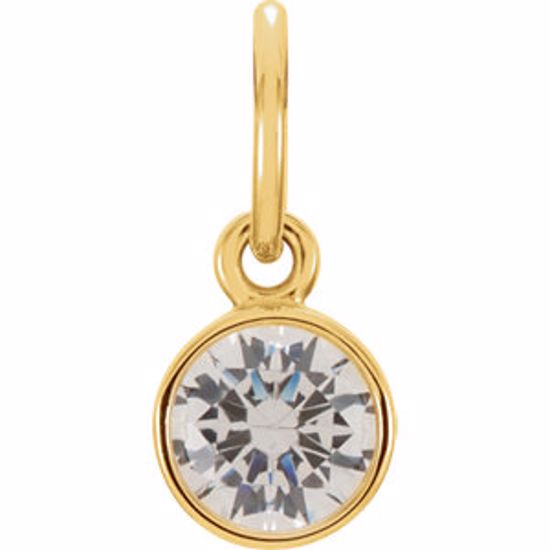 86179:110:P 14kt Yellow Imitation Diamond Birthstone Charm