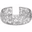 86183:1000:P Sterling Silver 24mm Textured Bark Hinged Cuff Bracelet 