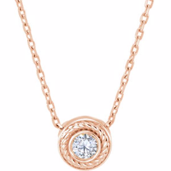 86167:6003:P 14kt Rose 1/10 CTW Diamond Necklace