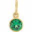 86179:113:P 14kt Yellow Imitation Emerald Birthstone Charm