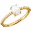 71696:6128:P 14kt Yellow 7x5mm Oval Cabochon Chatham® Created Opal & 1/10 CTW Diamond Ring