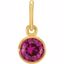 86179:119:P 14kt Yellow Imitation Ruby Birthstone Charm