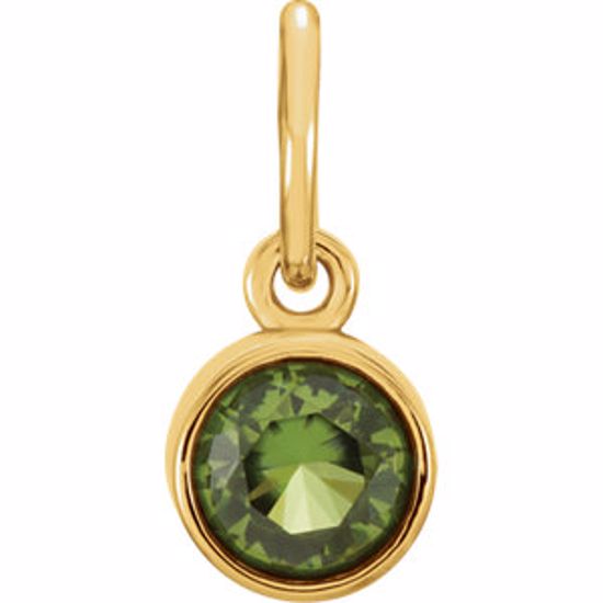 86179:122:P 14kt Yellow Imitation Peridot Birthstone Charm