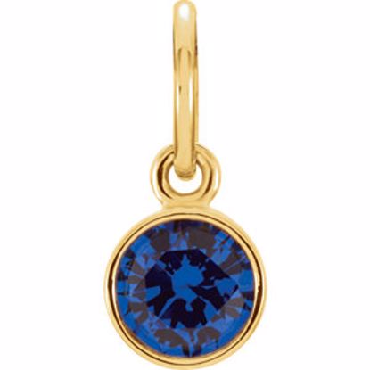 86179:125:P 14kt Yellow Imitation Blue Sapphire Birthstone Charm